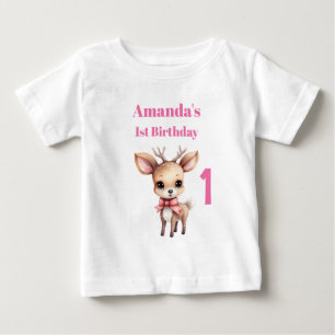 Camiseta De Bebé Personalizado de bebes de ciervos Ilustracion prim