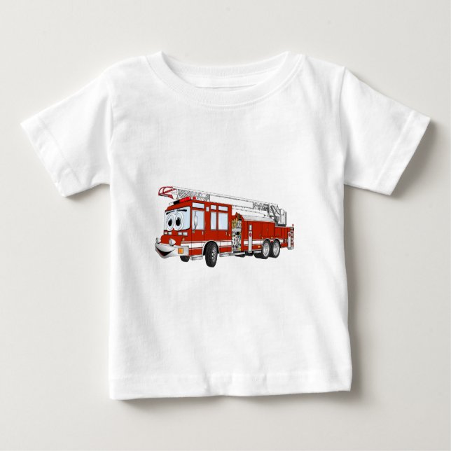 Camiseta De Bebé Personalizado de Camión de Fuego de Hook y Ladder (Anverso)