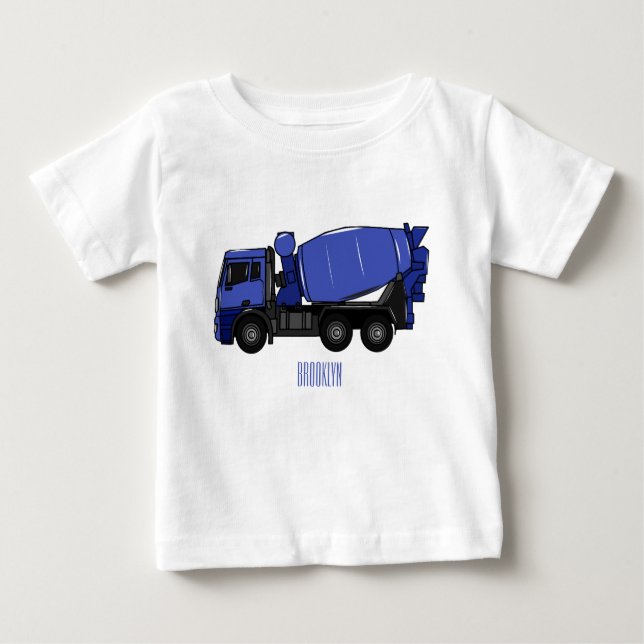 Camiseta De Bebé Personalizado de camión de transporte de mezcla de (Anverso)