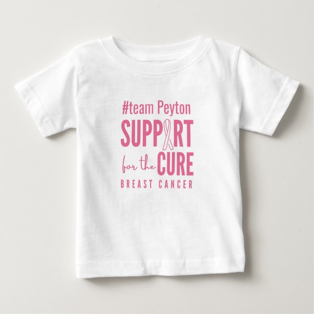 Camiseta De Bebé personalizado de cáncer de mama cura curación Bebé (Anverso)