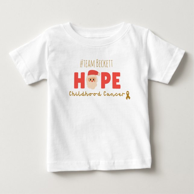 Camiseta De Bebé personalizado de cáncer infantil Navidades Baby T- (Anverso)