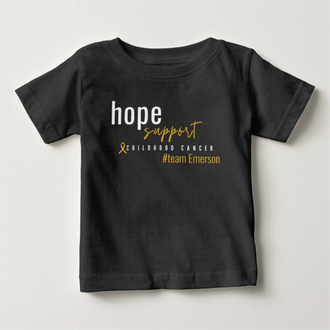 Camiseta De Bebé personalizado de cáncer infantil #team name Baby T (Anverso)