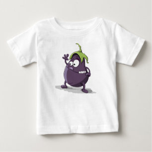 Camiseta De Bebé Personalizado de carácter vegetal de berenjena Ca