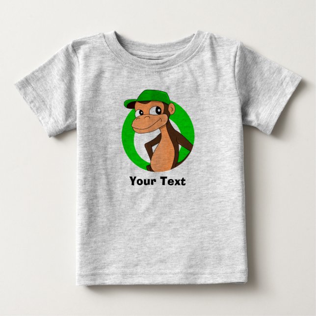Camiseta De Bebé Personalizado de chimpancé personalizada bebé cami (Anverso)