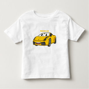 Camiseta De Bebé Personalizado de coche deportivo amarillo alegre