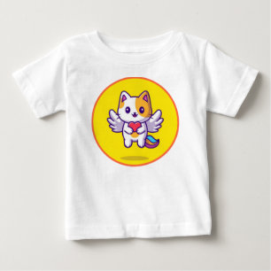 Camiseta De Bebé Personalizado de corazón de unicornio de gato lind