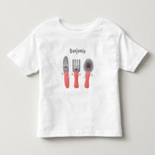 Camiseta De Bebé Personalizado de cubertería de bifurcación y cucha