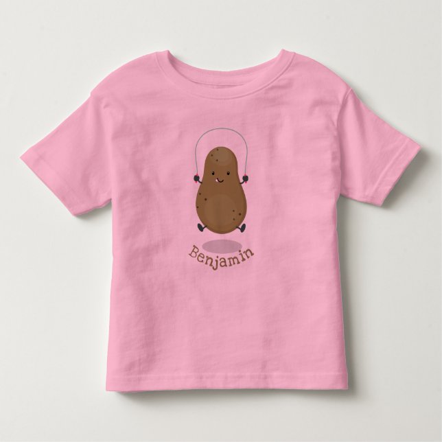 Camiseta De Bebé Personalizado de cuerda de saltar de patata feliz (Anverso)