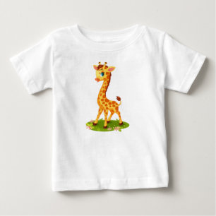 Camiseta De Bebé Personalizado de Cute Baby Giraffe