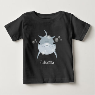 Camiseta De Bebé Personalizado de delfín kawaii feliz