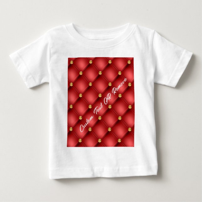 Camiseta De Bebé Personalizado de diamantes de oro rojo Nombre de t (Anverso)