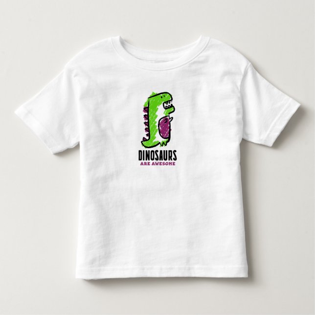 Camiseta De Bebé Personalizado de dinosaurio lindo (Anverso)