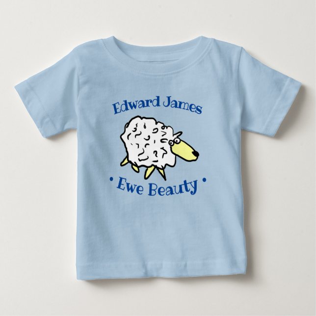 Camiseta De Bebé Personalizado de diseño de ovejas para personaliza (Anverso)