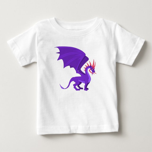 Camiseta De Bebé Personalizado de dragón morado (Anverso)