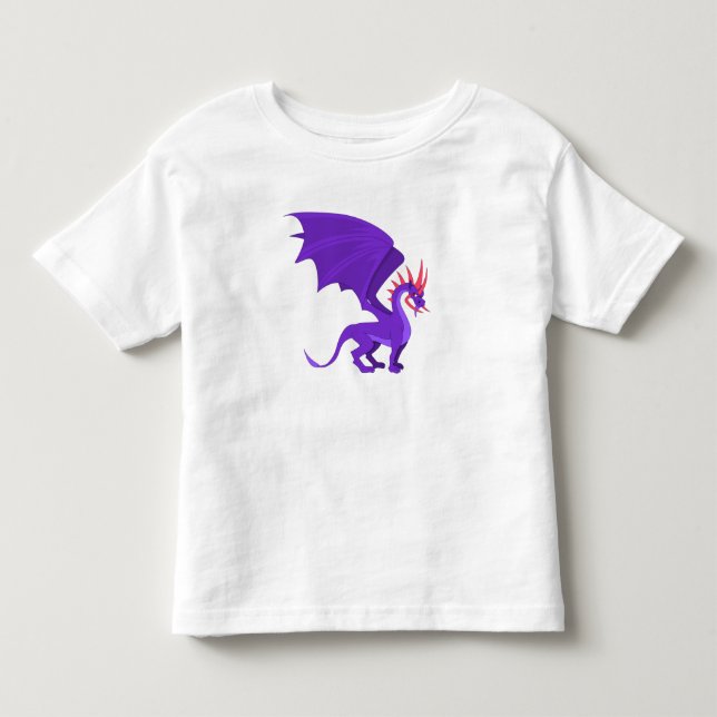Camiseta De Bebé Personalizado de dragón morado (Anverso)