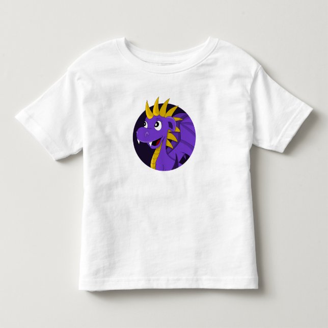 Camiseta De Bebé Personalizado de dragón morado (Anverso)
