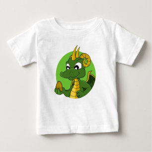 Camiseta De Bebé Personalizado de dragón verde bebé T-Shirt