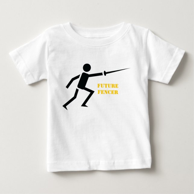 Camiseta De Bebé Personalizado de esgrima de silueta negra de esgri (Anverso)