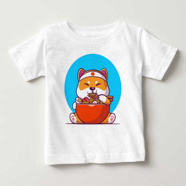 Camiseta De Bebé Personalizado de fideos de Ramen de la Comida Shib (Anverso)