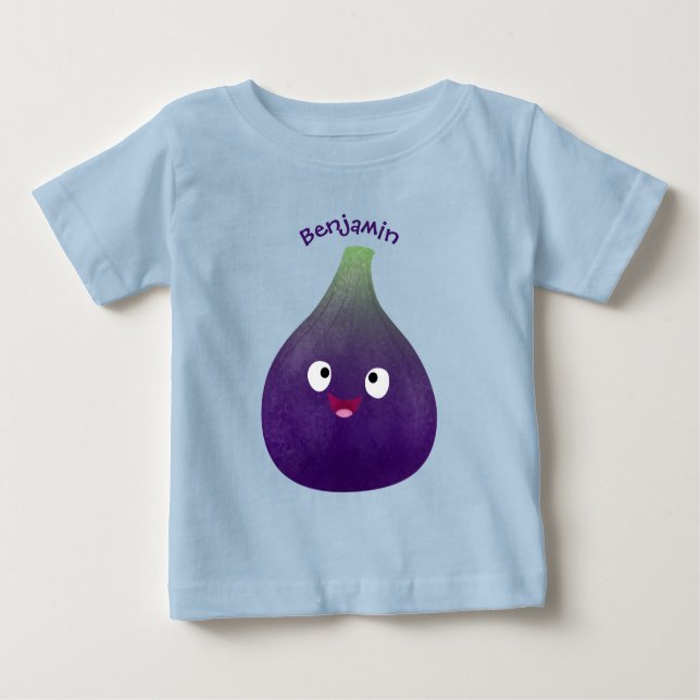 Camiseta De Bebé Personalizado de fruta púrpura feliz (Anverso)