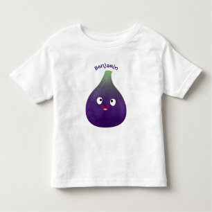 Camiseta De Bebé Personalizado de fruta púrpura feliz