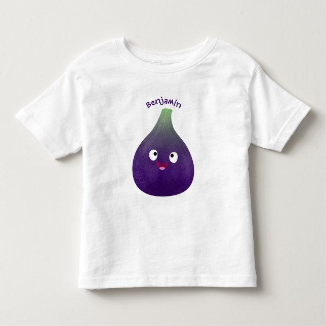 Camiseta De Bebé Personalizado de fruta púrpura feliz (Anverso)