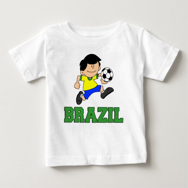 Camiseta De Bebé Personalizado de fútbol de Brasil (Anverso)