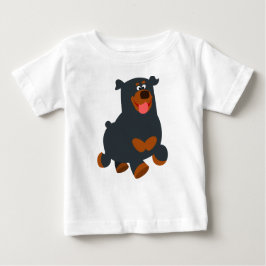 Camiseta De Bebé Personalizado de Gamboling Cute Rottweiler Baby T-