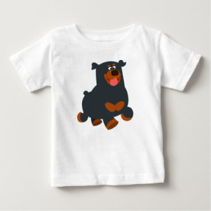 Camiseta De Bebé Personalizado de Gamboling Cute Rottweiler Baby T-