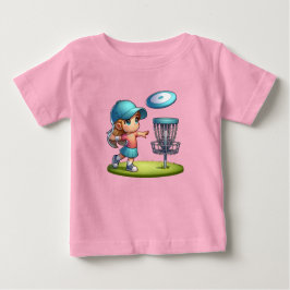 Camiseta De Bebé Personalizado de golf Cute Little Girl Disk