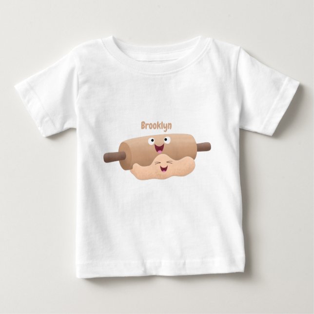 Camiseta De Bebé Personalizado de horneado de rodillos y pasta de m (Anverso)