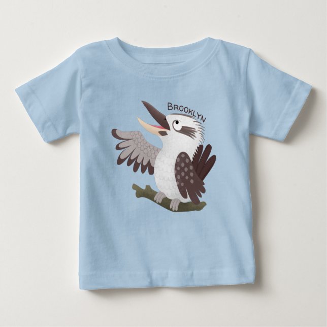 Camiseta De Bebé Personalizado de kookaburra gracioso (Anverso)