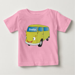 Camiseta De Bebé Personalizado de la camioneta verde lima clásica