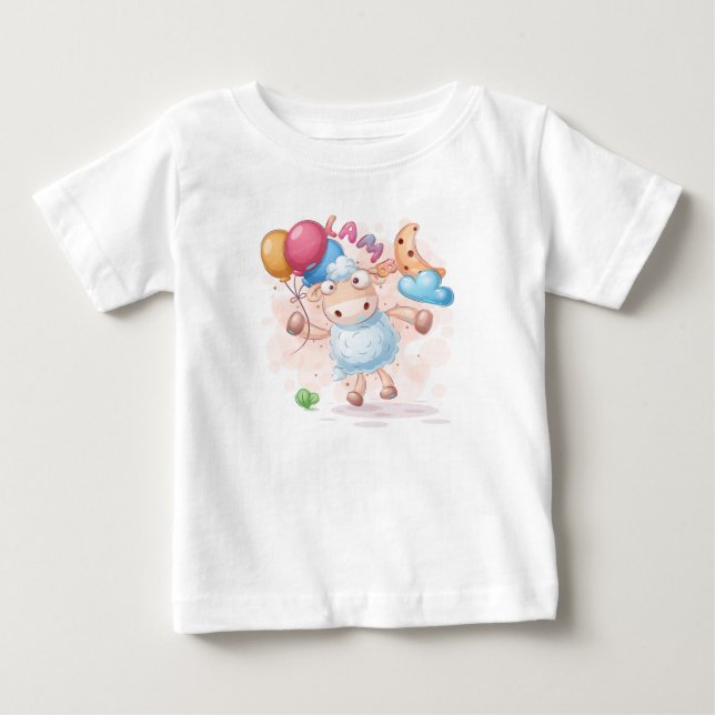 Camiseta De Bebé Personalizado de la mosca cordero (Anverso)