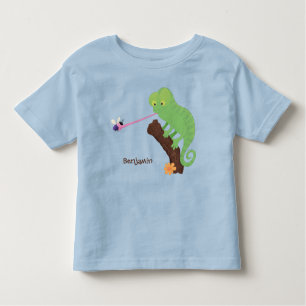 Camiseta De Bebé Personalizado de lagarto de camaleón verde lindo