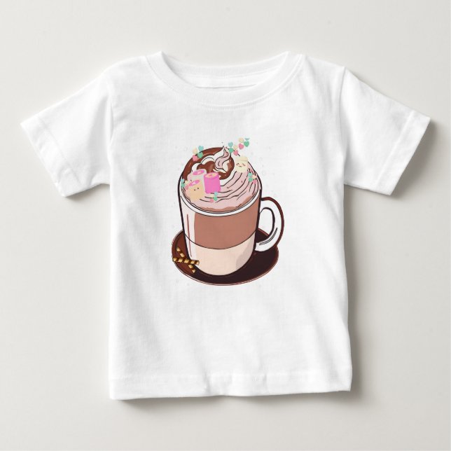 Camiseta De Bebé Personalizado de malvaviscos de chocolate caliente (Anverso)