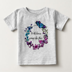 Camiseta De Bebé Personalizado de mariposa y flores