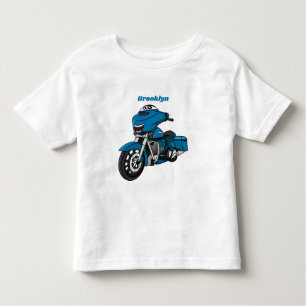 Camiseta De Bebé Personalizado de moto azul feliz
