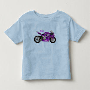 Camiseta De Bebé Personalizado de motocicleta Purple