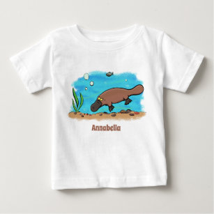 Camiseta De Bebé Personalizado de natación de Platypus Cute