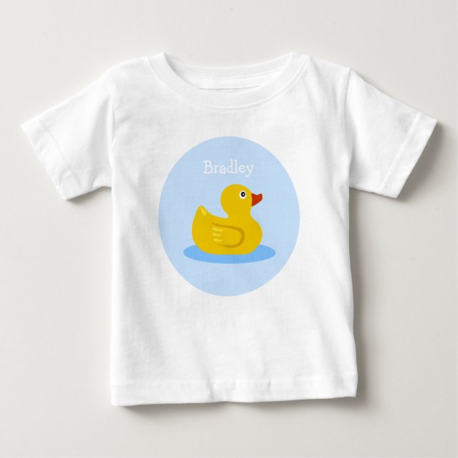 Camiseta De Bebé Personalizado de natación del pato de goma (Anverso)