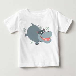 Camiseta De Bebé Personalizado de natación suave Hippo Baby T-Shirt