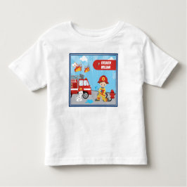 Camiseta De Bebé Personalizado de niño pequeño bombero con nombre