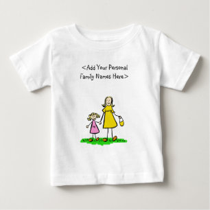 Camiseta De Bebé Personalizado de nombres de familia de madres e hi