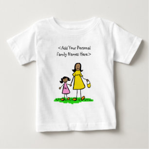 Camiseta De Bebé Personalizado de nombres de familia de madres e hi