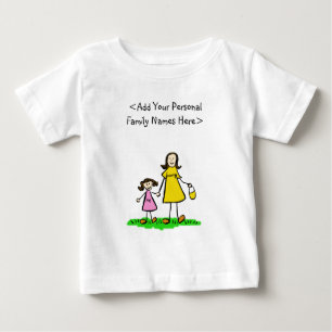 Camiseta De Bebé Personalizado de nombres de familia de madres e hi