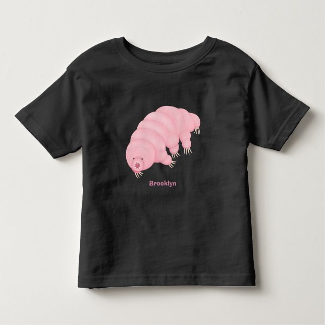 Camiseta De Bebé Personalizado de oso de agua tardígrado rosa y sua (Anverso)