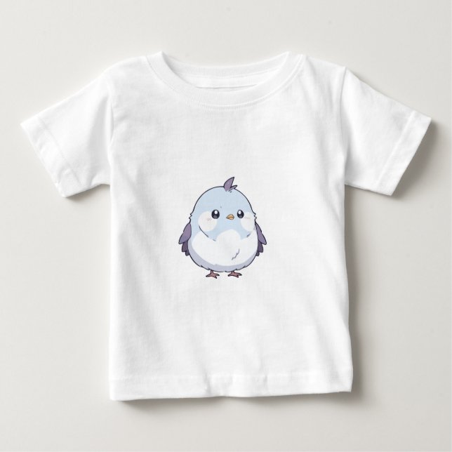 Camiseta De Bebé Personalizado de pájaro Cute Kawaii Chubby - Paste (Anverso)