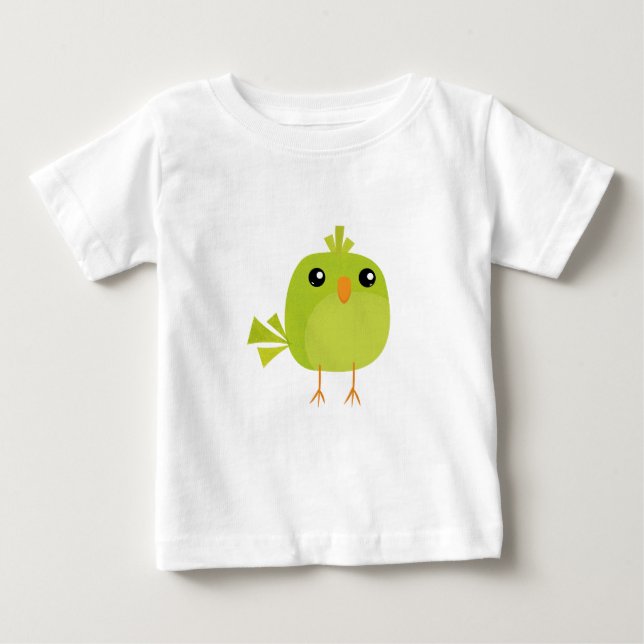 Camiseta De Bebé Personalizado de pájaro verde (Anverso)