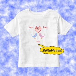 Camiseta De Bebé Personalizado de pájaros amorosos dulces